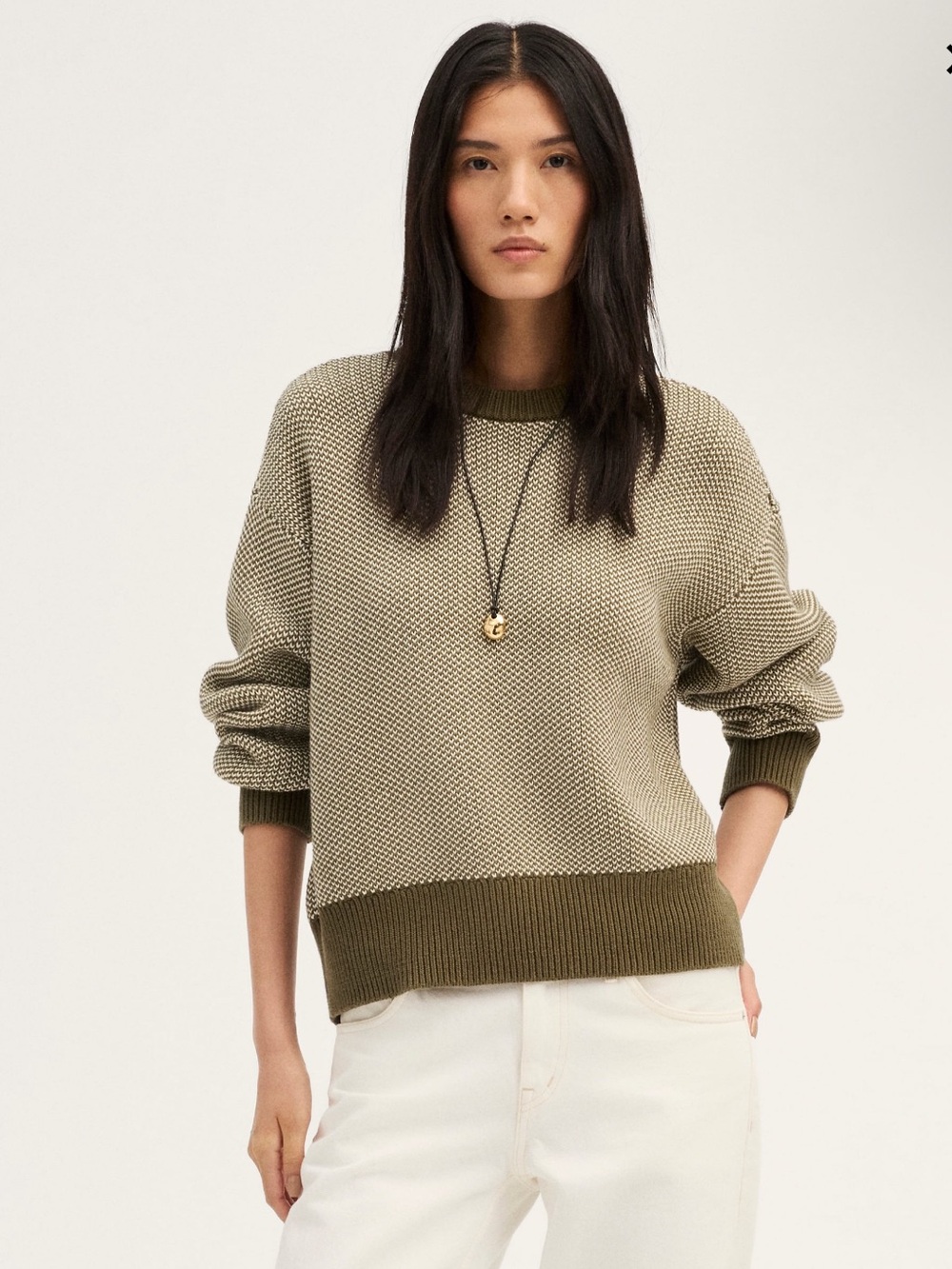 Madewell Texture Stitch Crewneck Sweater 100% Cotton
